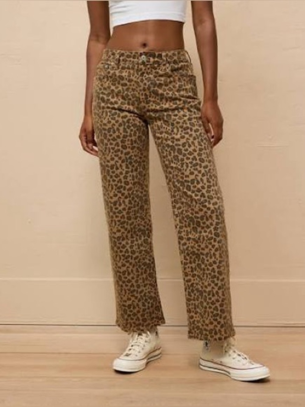American Eagle Leopard Print Stovepipe Jeans